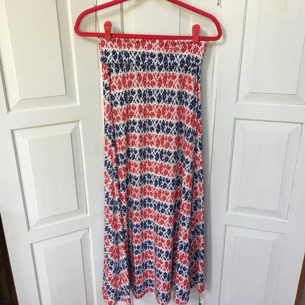 LuLaRoe Red, White, & Blue Maxi Skirt - Picture 8 of 13